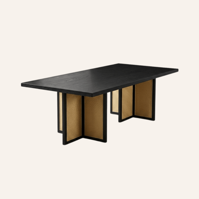 Mesa Rectangular Rattan Black